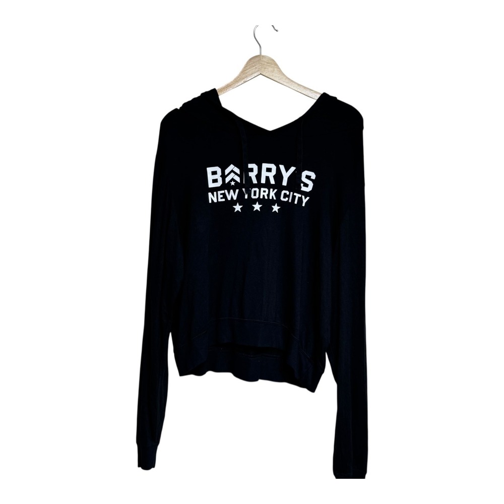 Barry's New York City Hoodie Black Long Sleeve Athleisure Pullover Top‎ XL MODAL